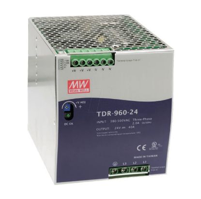 Picture of POWER SUPPLY ENC D/RAIL I=340-550VAC O=24V 40A