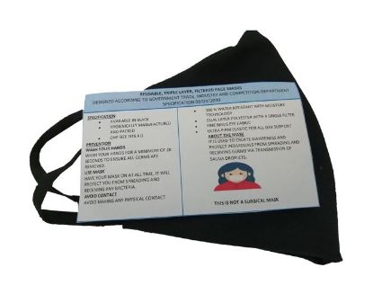 Picture of BLACK FACE MASK REUSABLE NON-SURGICAL TYPE