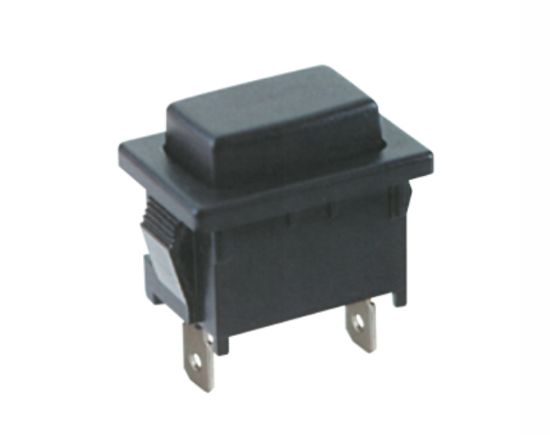 Picture of PUSH BUTTON RECT N.O. SPST 6A BLACK P/FIT LUG F=15X21mm L=25