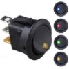 Picture of ROUND ROCKER SWITCH 12VDC SPST W/LED GREEN - DEBULK