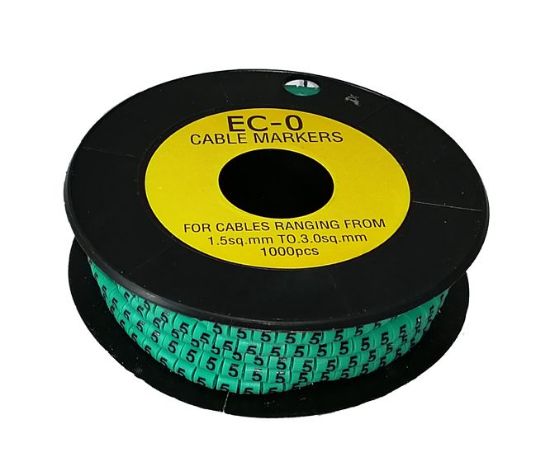 Picture of CABLE MARKER 5 GREEN OD 1.5 - 3mm2 EC-TYPE