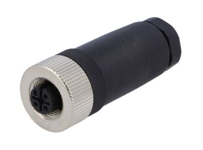 Picture of 4W SOLDER SOCKET INLINE M12 SENSOR CONNECTOR