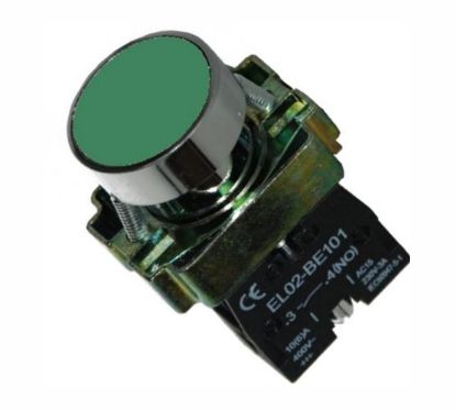 Picture of 22mm PUSH BUTTON FLUSH GREEN 220VAC NO