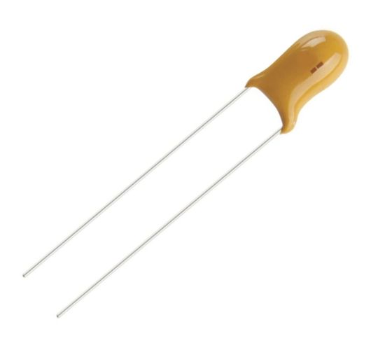Picture of TANTALUM CAPACITOR BEAD 1uF 35V P=2.5mm