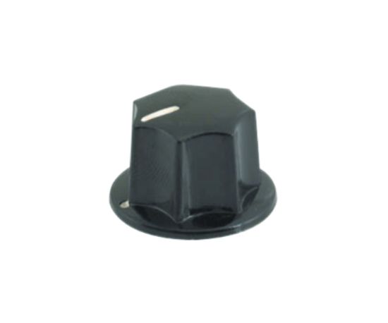 Picture of KNOB PLASTIC / BAKELITE BLACK SCR W/LINE 23.8x14x6.4mm