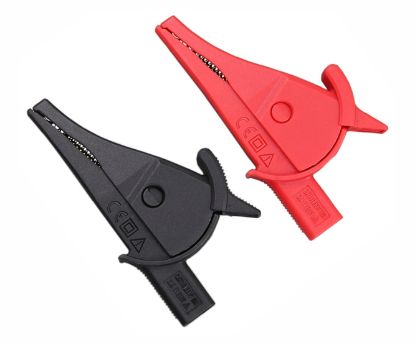 Picture of SET OF 36mm INSULATED CROC CLIP 4mm BANANA SOCKET RED/BLACK