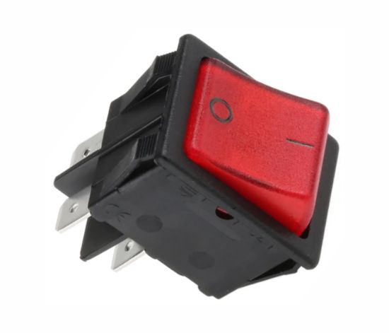Picture of ROCKER SWITCH DPST 27x22 RD NO-C