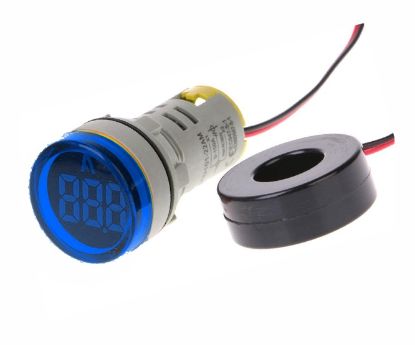 Picture of 220VAC PILOT LIGHT BLUE AMPMETER 1-99A WITH 100A CT