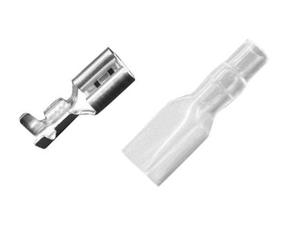 Picture of TERMINAL UN-INS NICKEL PLATED 6.35mmx0.8 FEM  WITH CLEAR COVER