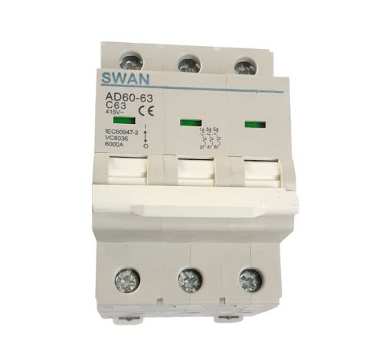 Picture of MINI D/R CIRCUIT BREAKER 63A 3P 6KA C- CURVE