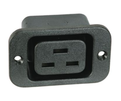 Picture of C19 IEC320 SOCKET PANEL MOUNT ADAPTER SNAP-IN