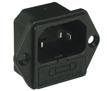 Picture of C14 IEC PLUG ADAPTER PRESS-FIT  + FUSE HOLDER