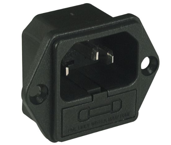 Picture of C14 IEC PLUG ADAPTER PRESS-FIT  + FUSE HOLDER