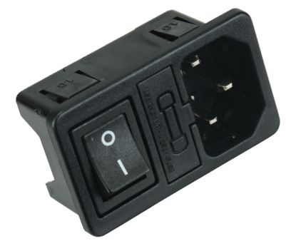 Picture of C14 IEC PLUG WITH FUSE HOLDER & SWITCH