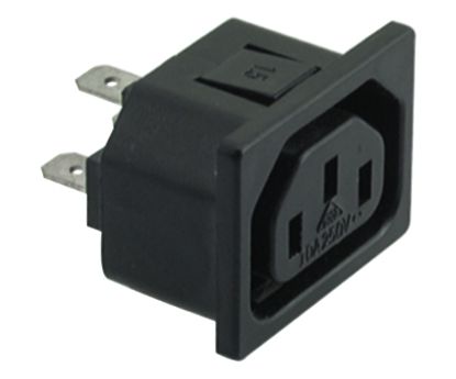 Picture of C13 IEC SOCKET PRESS-FIT - TAG 4.8mm