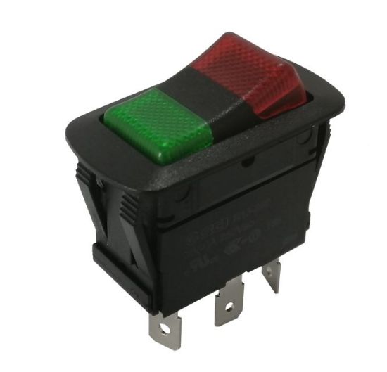 Picture of ROCKER SWITCH 240VAC 16A SPDT ON-OFF-ON ILLUMINATED