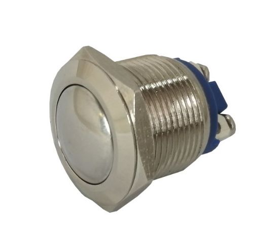 Picture of PUSH BUTTON VANDAL SWITCH N.O. SPST 2A METAL SCREW M19 D=22 L=28