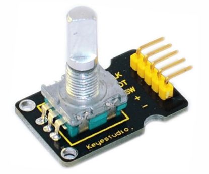 Picture of ROTARY ENCODER / POTENTIOMETER W/SWITCH ON BOARD