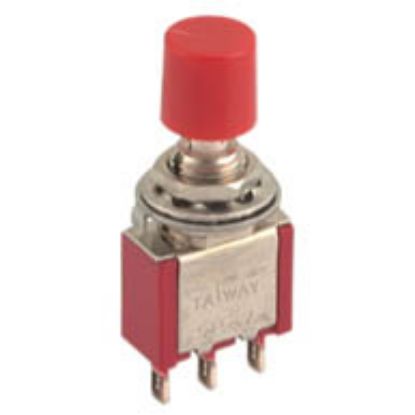 Picture of SWITCH P/B MINI SPDT MOM ON-(ON) W/CAP 8mm RD