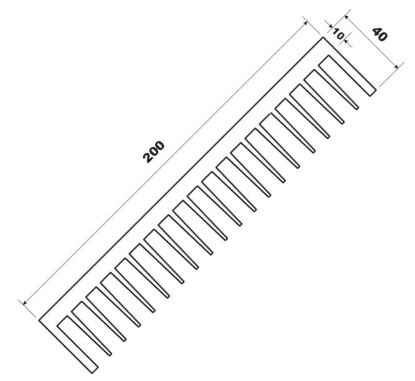 Picture of HEATSINK 200WIDE COMB 34670 MILL, 50mm LONG