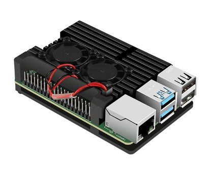 Picture of HEATSINK WITH FANS FOR RASPBERRY PI 4