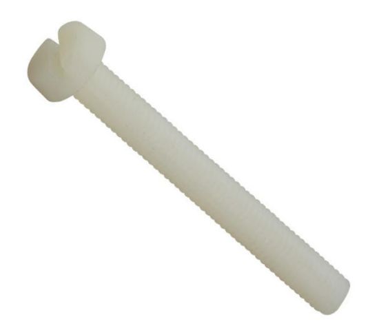 Picture of NYLON SCREW NATURAL SLOTTED HEAD M3x20mm-MPQ=10PCS