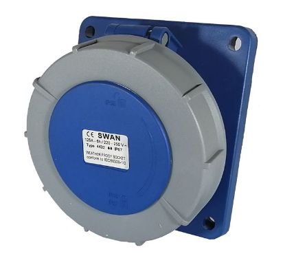 Picture of SOCKET PANEL SLOPING 63A 2P + E 220V IP67 3W