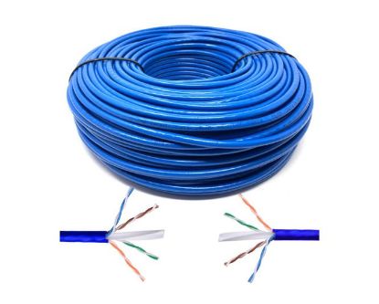 Picture of CAT6 UTP ETHERNET CABLE CCA 8C SOLID BLUE - 100M/ROLL