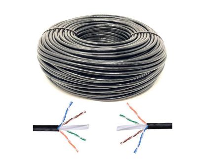 Picture of CAT6 UTP ETHERNET CABLE CCA 8C SOLID BLACK - 100M/DRUM