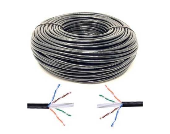 Picture of CAT6 UTP ETHERNET CABLE CCA 8C SOLID BLACK - 100M/DRUM
