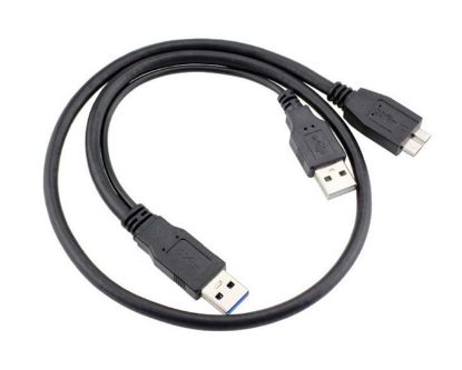 Picture of DUAL USB A - MICRO B USB 3.0 CABLE BLACK 1M