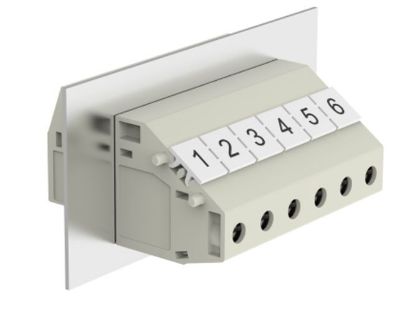 Picture of THROUGH WALL TERMINAL BLOCK 1P P=8.1mm GREY