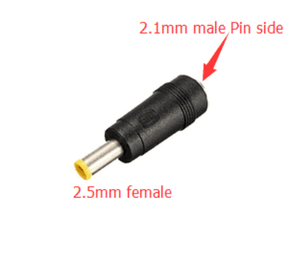 Picture of ADAPTER DC 2.1mm PLUG TO 2.5mm SOCKET YELLOW RING