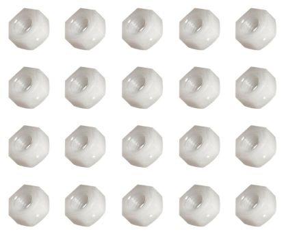 Picture of WHITE NYLON M3 NUT - 3x2.5x5.6mm - 1K/BAG