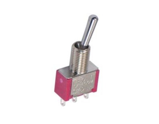 Picture of MINI TOGGLE SWITCH SPDT ON-(ON) SOLDER TAGS -100/TRAY