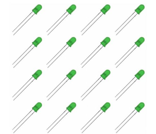 Picture of LED 5mm DIFFUSED-GREEN RND 570-575nm 90-DEG - 1K/BAG