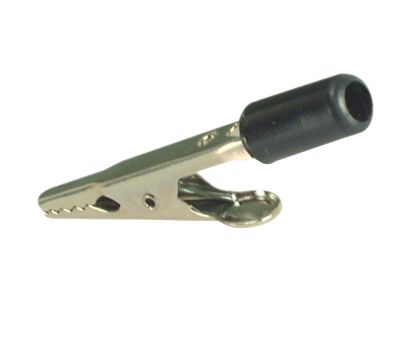 Picture of CROCODILE CLIP BLACK WITH 4mm BANANA SOCKET ENTRY