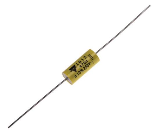 Picture of POLYESTER FILM CAPACITOR AXIAL 470nF 250V 10%