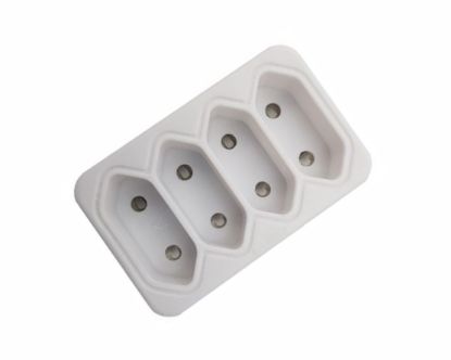Picture of ADAPTOR 16A PLUG TO 4 X 2 PIN EURO WHITE