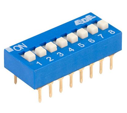 Picture of DIP SWITCH STD 8POLE 100mA 7.62mm