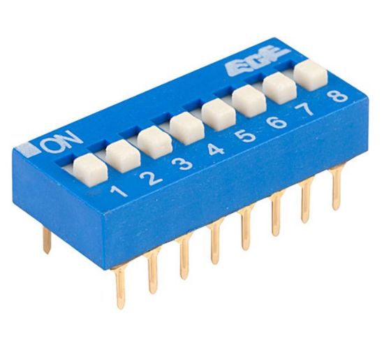 Picture of DIP SWITCH STD 8POLE 100mA 7.62mm