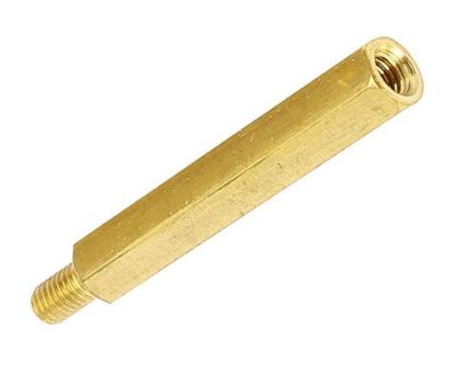 Picture of NICKEL PLATED BRASS METAL PCB SPACER MAL-FEM M3x30x6mm
