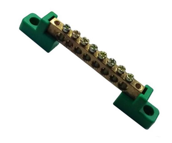 Picture of EARTH BUSBAR TERMINAL 8-POLE GREEN 63 AMPS