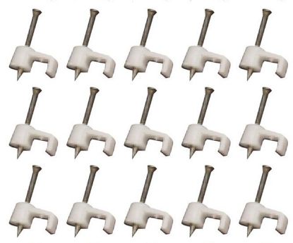 Picture of FLAT NAIL IN SADDLE 5mm WHITE - 100/BAG