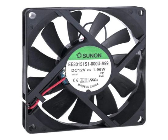 Picture of 12VDC AXIAL FAN 80sqx15mm SLEEVE BEARING 37CFM LEAD