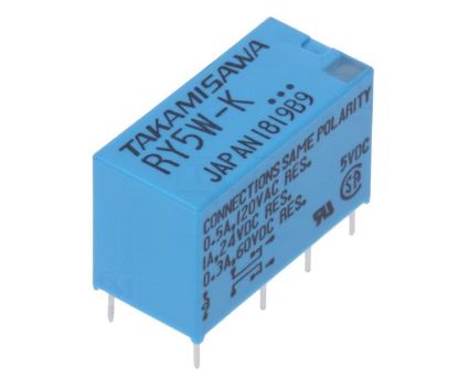Picture of RELAY DPDT 1A 5VDC RECT 8PCB