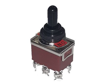 Picture of LARGE TOGGLE SWITCH DPDT ON-OFF-ON WITH CAP SCREW TERMINALS
