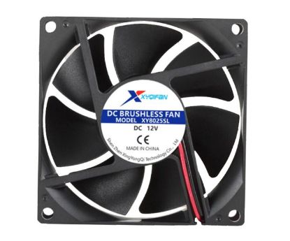 Picture of 12V AXIAL FAN 80sqx25mm SLEEVE 43.5CFM LEADS (?)