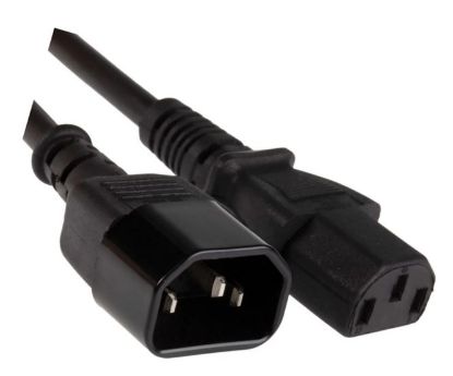 Picture of C13 SOCKET - C14 PLUG IEC POWER LEAD BLACK - 4m BLACK