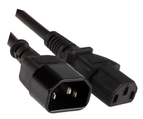 Picture of C13 SOCKET - C14 PLUG IEC POWER LEAD BLACK - 1.8m